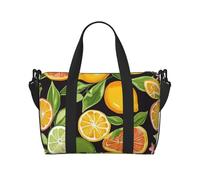 Borsone da viaggio da donna, grande borsa a tracolla per weekender, borsa da palestra sportiva da uomo, borsa tote da portare avanti, borsa da viaggio con motivo agrumi, borsa da viaggio essenziale