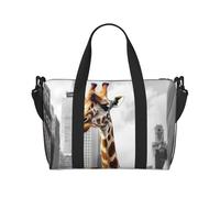 Borsone da viaggio da donna, grande borsa a tracolla per weekender, borsa da palestra sportiva da uomo, borsa tote da portare avanti, borsa da viaggio con giraffa a New York, borsa da viaggio