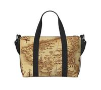 Borsone da viaggio da donna, grande borsa a tracolla per weekender, borsa da palestra sportiva da uomo, borsa tote da portare avanti, borsa da viaggio vintage con mappa del tesoro, borsa da viaggio