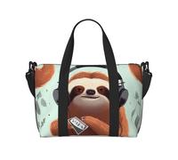 Borsone da viaggio da donna, grande borsa a tracolla per weekender, borsa da palestra sportiva per uomini, borse da portare avanti, divertente e carino animale bradipo borsa da viaggio per oggetti