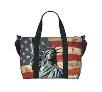 Borsone da viaggio da donna, grande borsa a tracolla per weekender, borsa da palestra sportiva per uomini, borse da portare avanti, borsa da viaggio con bandiera americana Statua Liberty per oggetti