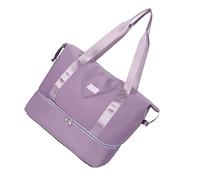 Borsone da viaggio da donna, grande, da portare con sé, con custodia trolley, borsa multifunzionale separata da asciutto e bagnato, borsa da palestra, borsa per ospedale maternità (viola chiaro), Nero