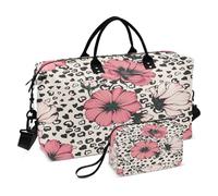 Borsone da viaggio da palestra con fiori rosa leopardato per donne e uomini borse tote weekend, Multi