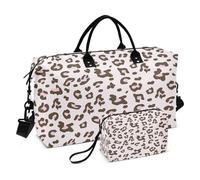 Borsone da viaggio da palestra con pelle di leopardo rosa per donne e uomini borse da viaggio, Multi