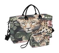 Borsone da viaggio da palestra leopardato rosa rosa per donne e uomini borse da weekend, Multi