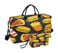 Borsone da viaggio da palestra, modello fast food, nero, per donne e uomini, borse da viaggio, Multi