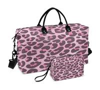Borsone da viaggio da palestra rosa nero leopardato pelle per donne uomini borse tote weekend, Multi