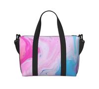 Borsone da viaggio da uomo, borsa da palestra colorata in marmo blu pastello viola borsa da viaggio con tracolla, grande borsa da palestra per donne, borsa da viaggio per weekender, borsa pieghevole