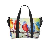 Borsone da viaggio da uomo, borsa da palestra con cinque uccelli cantanti, borsa da viaggio con tracolla, grande borsa da palestra per donne, borsa da viaggio per weekender, borsa pieghevole per