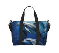 Borsone da viaggio da uomo, borsa da palestra con delfini, borsa da viaggio con tracolla, grande borsa da palestra per donne, borsa da viaggio per weekender, borsa pieghevole per aeroplano