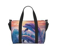 Borsone da viaggio da uomo, borsa da palestra con delfini, borsa da viaggio con tracolla, grande borsa da palestra per donne, borsa da viaggio per weekender, borsa pieghevole per aeroplano