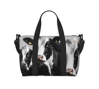 Borsone da viaggio da uomo, borsa da palestra con mucche bianche e nere, con tracolla, grande borsa da palestra da donna, borsa da viaggio per weekender, borsa pieghevole per aeroplano