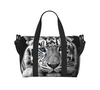 Borsone da viaggio da uomo, borsa da palestra con tigre nera e bianca, borsa da viaggio con tracolla, grande borsa da palestra per donne, borsa da viaggio per weekender, borsa pieghevole per aeroplano