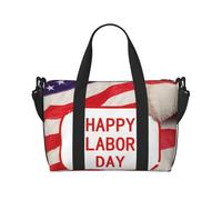 Borsone da viaggio da uomo, borsa da palestra Happy Labor Day, con tracolla, grande borsa da palestra da donna, borsa da viaggio per weekender, borsa pieghevole per aeroplano