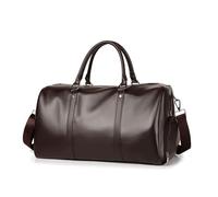 Borsone da viaggio da viaggio, borsone portatile da notte con custodia per scarpe, tasca bagnata, pelle PU, Marrone