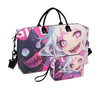 Borsone da viaggio da viaggio, weekender, borsa per attrezzi con cinghia regolabile, per yoga, multifunzione, anime, gatto ragazza