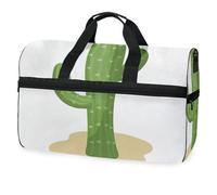 Borsone da viaggio disegnato a mano con cactus, per uomini, donne, ragazzi, ragazze, adolescenti, borsa sportiva oversize con scomparto per scarpe, per la notte, il fine settimana, yoga, allenamento,