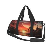 Borsone da viaggio Due farfalle e funghi Weekender Borsa da notte per uomo donna Borsa da palestra sportiva di grande capacità Borsa da palestra in tela Borse da viaggio Yoga, Tramonto Con Palme,