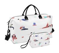 Borsone da viaggio durante la notte Borsa da palestra Sport Trasporto notturno Weekender Borse con Borsa da toilette per Sport Impermeabile Piatto Fitness Donna Outdoor Yoga Esercizi, Multi, 1 size,