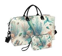 Borsone da viaggio, elegante borsa da palestra con sirene, per nuoto, subacquea, borsa da palestra, borsa per la notte, per uomini e donne, viaggi, sport, yoga, Multicolore, Taglia unica