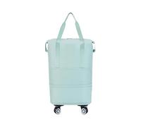 Borsone da viaggio espandibile con capacità di borsa in tessuto Oxford impermeabile ruote Valigia pieghevole Per Sport Fitness(Light Green)