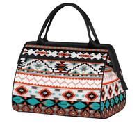 Borsone da viaggio etnico tribale geometrico per donne uomini 24L, borsa etnica per fine settimana, borsa sportiva tote palestra viaggi pernottamento borsa weekend, Colore, (24L) UK, Organizer per