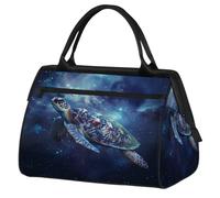 Borsone da viaggio Fantasy Galaxy Sea Turtle per donne, uomini, bambini, ragazzi, ragazze, weekend, 24 l, borsone da cabina per sport, palestra, yoga, Colore, Grande, Organizer per borse