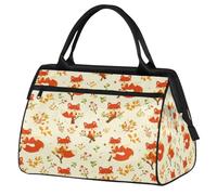 Borsone da viaggio Flower Fox per donne, uomini, bambini, ragazzi, ragazze, weekend, pernottamento, borsone da 24 l, borsa da cabina per sport, palestra, yoga, Colore, Grande, Organizer per borse