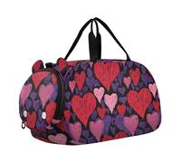 Borsone da viaggio giallo floreale con girasole autunnale per ragazze Tote Weekender Pernottamento Danza Duffle Bag Carry on Duffel Bag Ragazzi, San Valentino Rosso Rosa Viola Cuori, classico