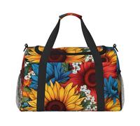 Borsone da viaggio giallo girasole primavera margherita palestra pernottamento weekender borsa per uomo donna leggero bagaglio a mano per allenamento vacanza