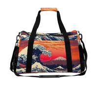 Borsone da viaggio giapponese The Great Wave, con stampa, per il fine settimana, per donne e uomini