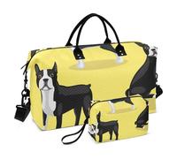 Borsone da viaggio grande, con cane Boston Terrier, borsa da viaggio per donne e uomini, borsa da viaggio con custodia trolley, essenziale da viaggio in aereo per volare, #04, Taglia unica, alla moda