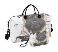 Borsone da viaggio grande, con divertente illustrazione di un carlino, borsa da viaggio per donne e uomini, borsa da viaggio con custodia trolley, essenziale da viaggio in aereo per volare, #04,