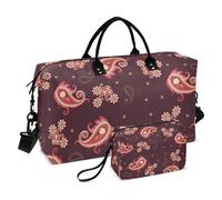 Borsone da viaggio grande, con motivo mandala con piccoli fiori astratti per donne e uomini, borsa da viaggio con custodia trolley, essenziale per viaggi in aereo, #06, Taglia unica, alla moda