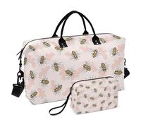 Borsone da viaggio grande, con simpatiche api rosa miele, borsa da viaggio per donne e uomini, borsa da viaggio con custodia trolley, essenziale da viaggio in aereo per volare, #01, Taglia unica, alla
