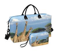 Borsone da viaggio grande, con stampa di giraffa africana animale, borsa da viaggio per donne e uomini, borsa da viaggio con custodia trolley, essenziale da viaggio in aereo per volare, #02, Taglia
