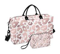 Borsone da viaggio grande, con stampa leopardata in oro rosa, con ghepardo rosa, borsa da viaggio per donne e uomini, borsa da viaggio con custodia trolley, essenziale da viaggio in aereo per volare,