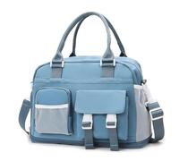 Borsone da viaggio grande da donna, borsone da weekend impermeabile con scomparto for scarpe e tasche asciutte e bagnate, ideale for allenamento, fitness, viaggi del fine settimana(Blue)