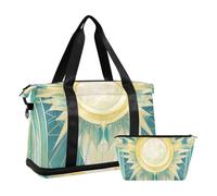 Borsone da viaggio grande da viaggio con astrologia e astrologia colorata con stelle e luna, grande borsa da viaggio con borsa da toeletta per allenamento multifunzionale, Bohemian Tarot Astrologia