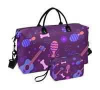 Borsone da viaggio grande per strumenti per chitarra, viola, borsa da viaggio per il fine settimana, palestra, sport, con borsa da toilette per allenamento, grande capacità, Strumento chitarra viola,