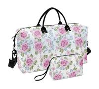 Borsone da viaggio grande retrò con rose antiche pesca borsa da viaggio per weekender borsa da palestra grande borsa da palestra con tracolla regolabile per palestra multifunzionale maletas para