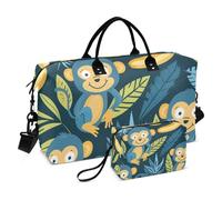 Borsone da viaggio, graziosa borsa da palestra a forma di scimmia, con borsa portaoggetti, borsa per la notte, per uomini e donne, viaggi, sport, yoga, Multicolore, Taglia unica