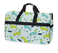Borsone da viaggio hipster con simpatico cane bassotto per uomini, donne, ragazzi e adolescenti, borsa sportiva oversize con scomparto per scarpe, per la notte, il fine settimana, yoga, allenamento,