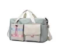 Borsone da viaggio impermeabile, borsone da weekend grande e leggero for uomo e donna, tasca bagnata for sport, fitness, viaggio notturno, nero(Gray White)