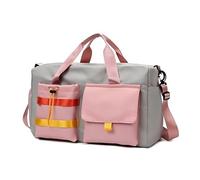 Borsone da viaggio impermeabile, borsone da weekend grande e leggero for uomo e donna, tasca bagnata for sport, fitness, viaggio notturno, nero(Gray Pink)