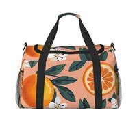 Borsone da viaggio impermeabile con grazioso fiore d'arancio, compatto, per sport, palestra e fine settimana, per uomini e donne