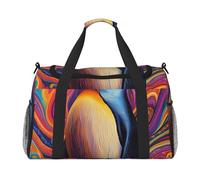 Borsone da viaggio impermeabile con motivo astratto pinguino, borsa compatta per sport, palestra e fine settimana, per uomini e donne