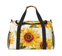 Borsone da viaggio in carta vintage con girasole retrò, per giornali, palestra, pernottamento, weekender, per uomini e donne, leggero, bagaglio a mano per allenamento e vacanze