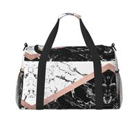 Borsone da viaggio in marmo bianco e nero, borsa da fine settimana, borsa a mano per allenamento, sport, ospedale