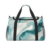 Borsone da viaggio in marmo turchese verde acqua turchese arte astratta palestra pernottamento weekend borsa per uomo donna leggero bagaglio a mano per allenamento vacanza